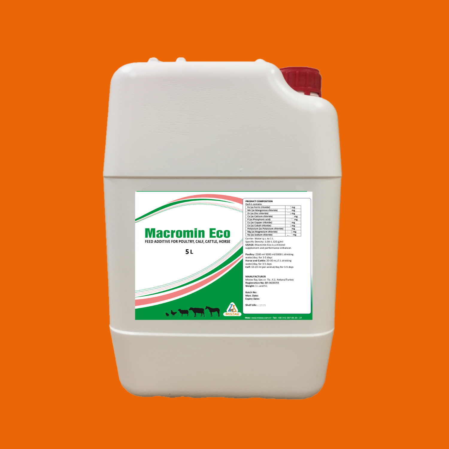 OEM Private Label Macromin Eco Oral Solution Animal Poultry Feed Additive Product for Poultry Cattle Camels Horses Calves Sheep