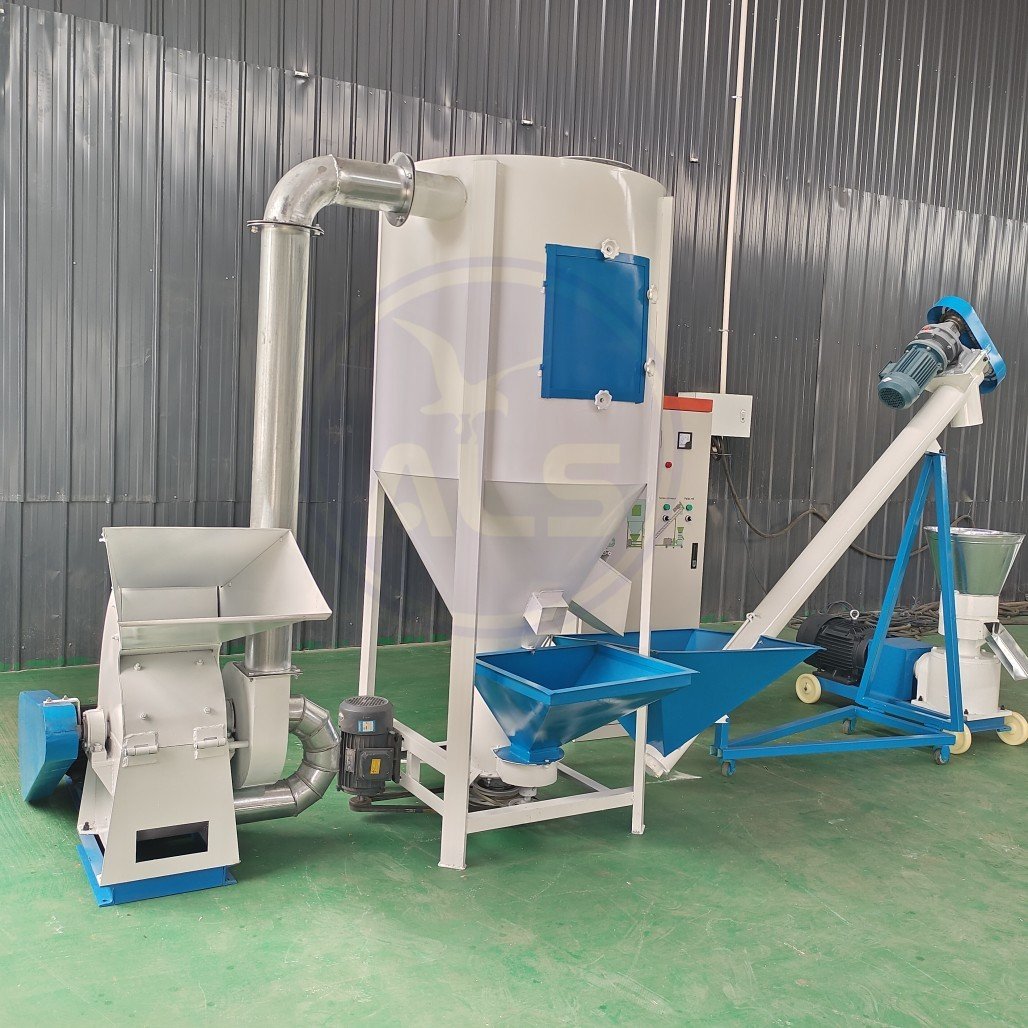 Low cost 300kg 500kg 1t/h small farm used livestock poultry cattle feed pellet mill/animal feed pallet machine production line