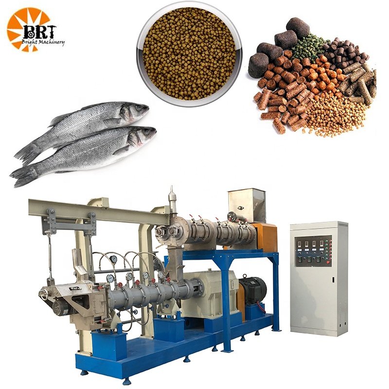 floating fish feed pellet processing machine fish floating feed manufacturing equipment twin screw extruder