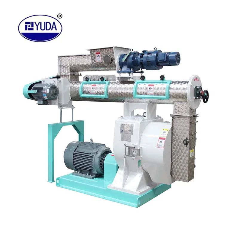 YUDA 8T/H Automatic Feed Pellets Production Line/Animal Feed Plant/Ring Die Pellet Mill 55KW