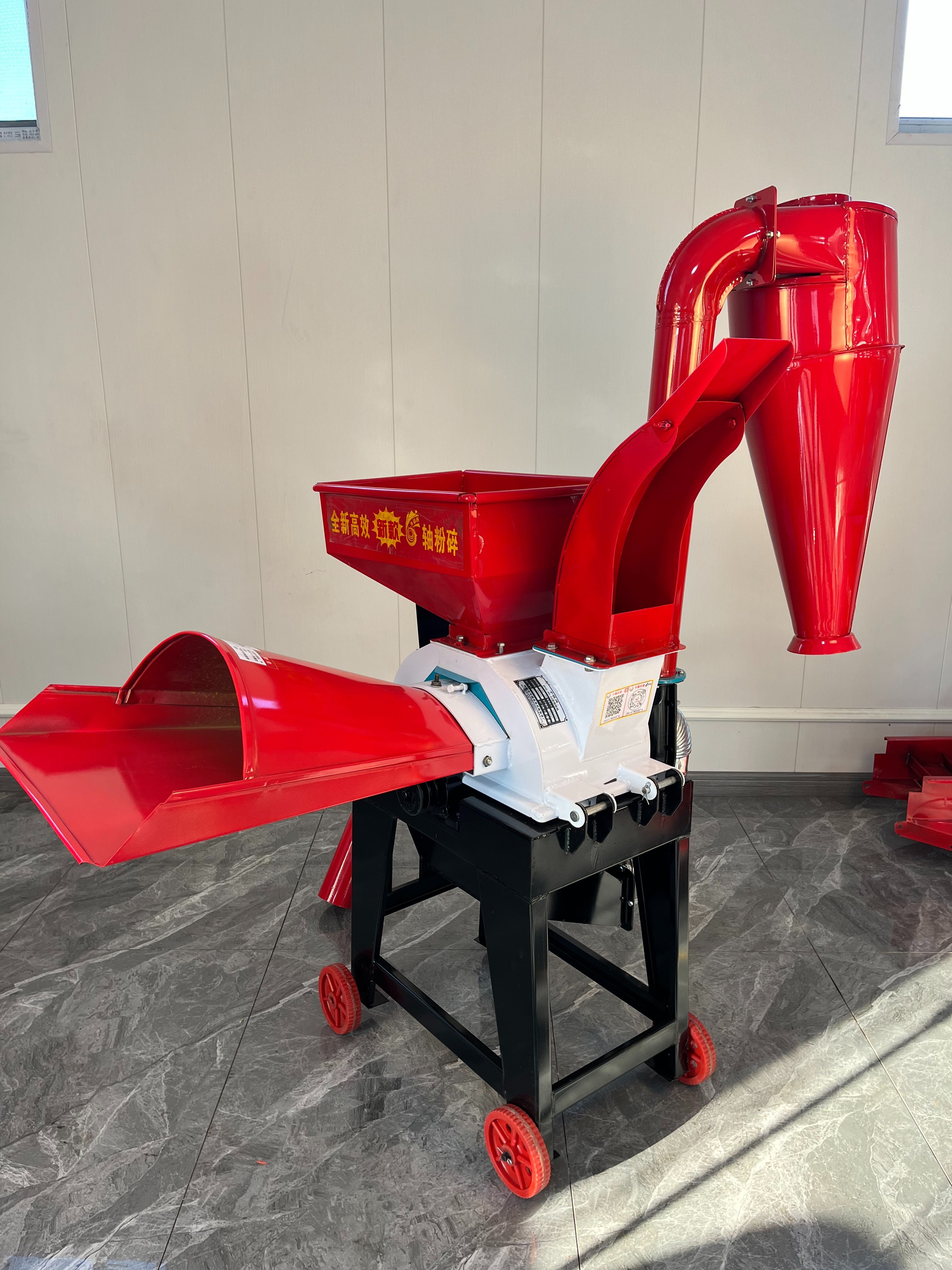 Animal feed processing hammer mill grinder crusher maize corn grain crusher milling machine with chaff cutter machine 1000 kg/h