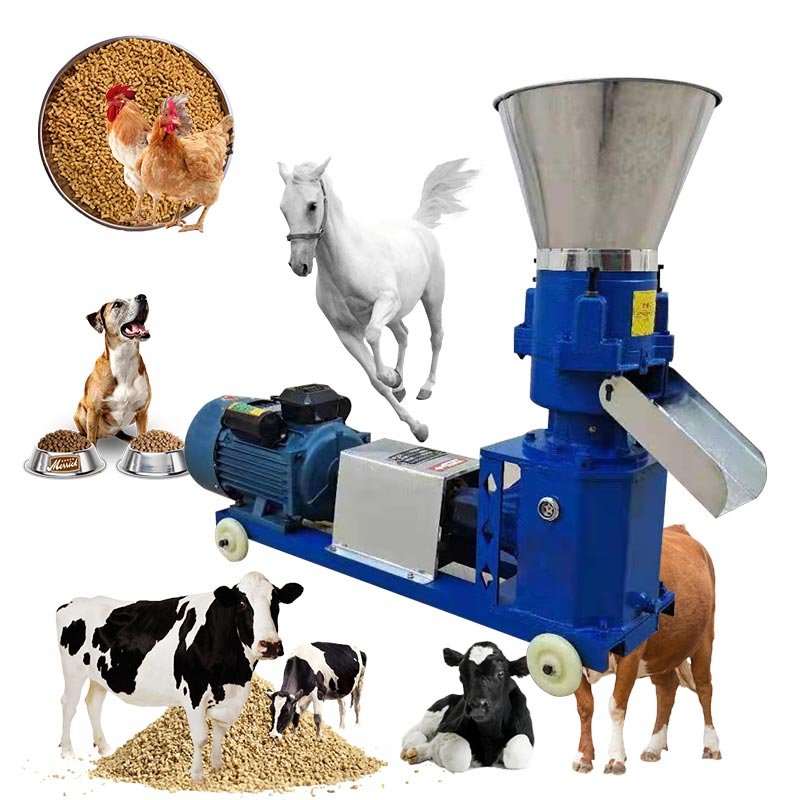 Mill Fish Cattle Granule Pelletizer Processing Pig Produce Poultry Mini Animal Chicken Making Feed Pellet Machine