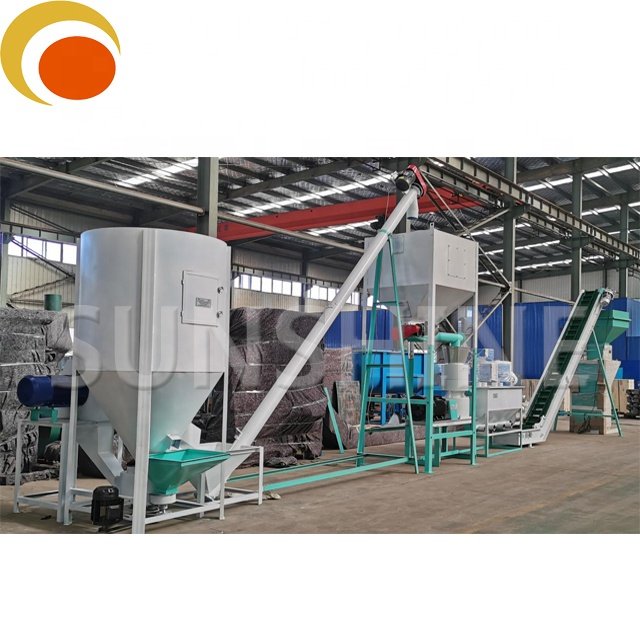 Factory supply1000kg/h chicken pig cattle feed pellet machine / complete animal feed production line / animal feed processing