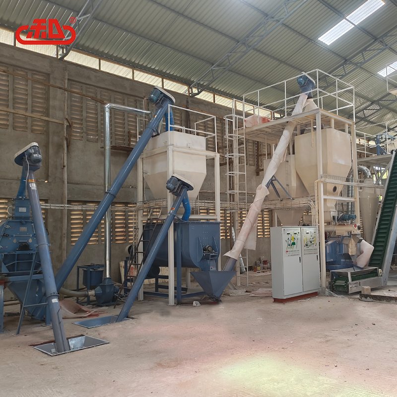 3-5 ton/h animal feed mill complete powder pellet feed product making plant