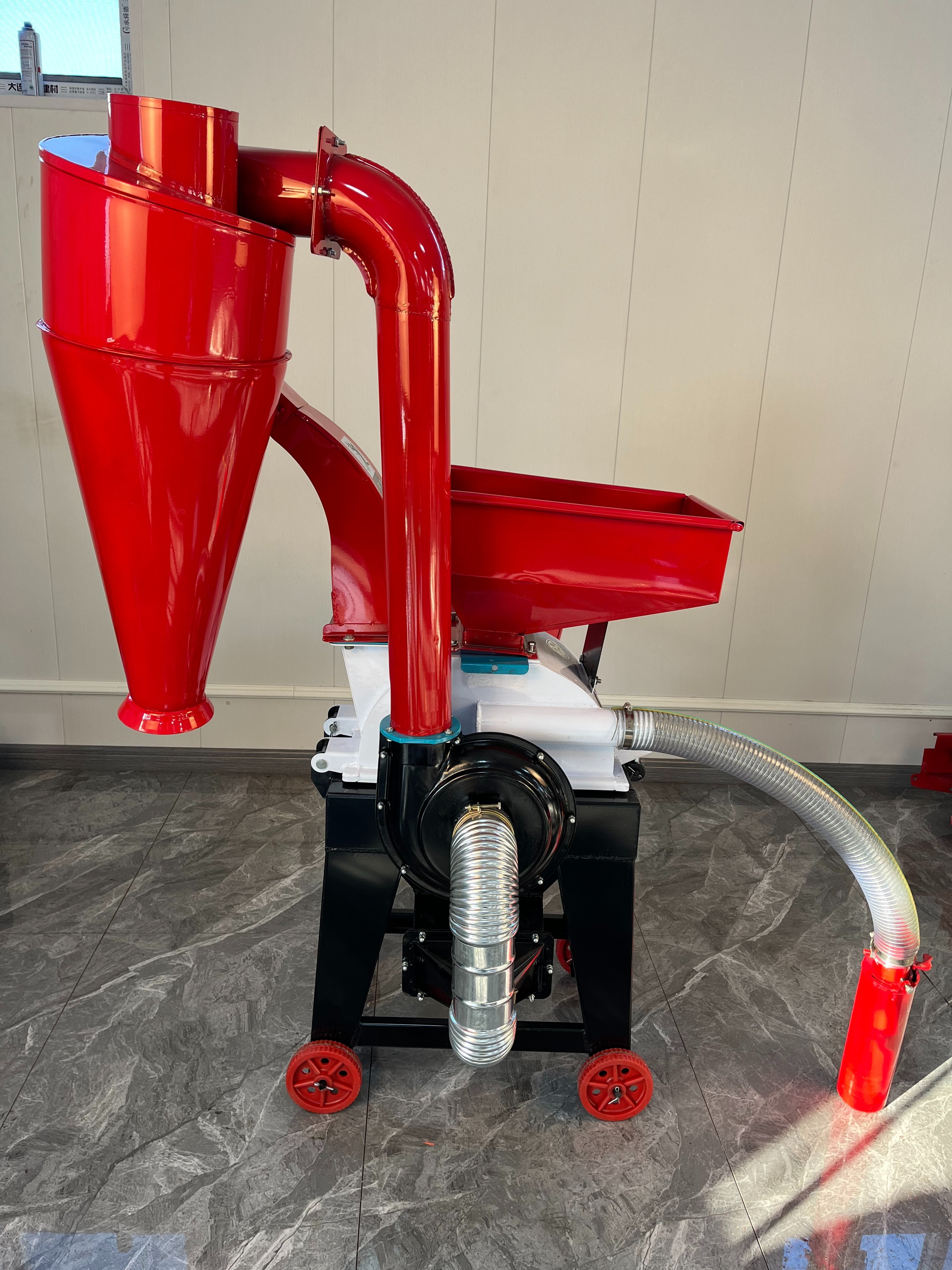 Animal feed processing hammer mill grinder crusher maize corn grain crusher milling machine with chaff cutter machine 1000 kg/h