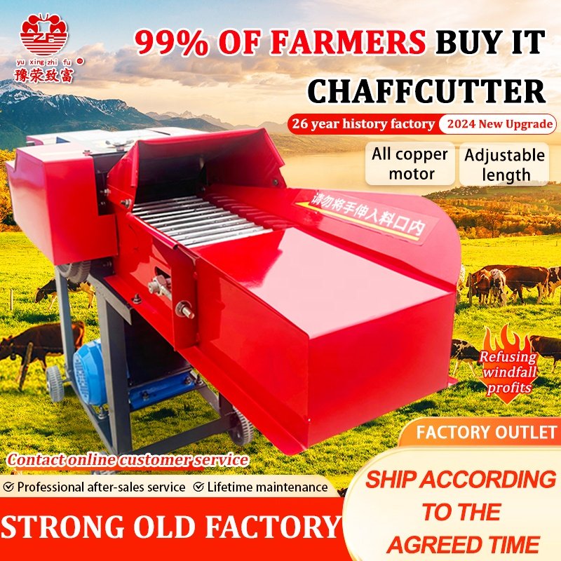YUXINGZHIFU 6.8t Agricultural Use Silage Forage Chopper Animals Feed Fodder Cutting Chaff Cutter Machine Machine Grass