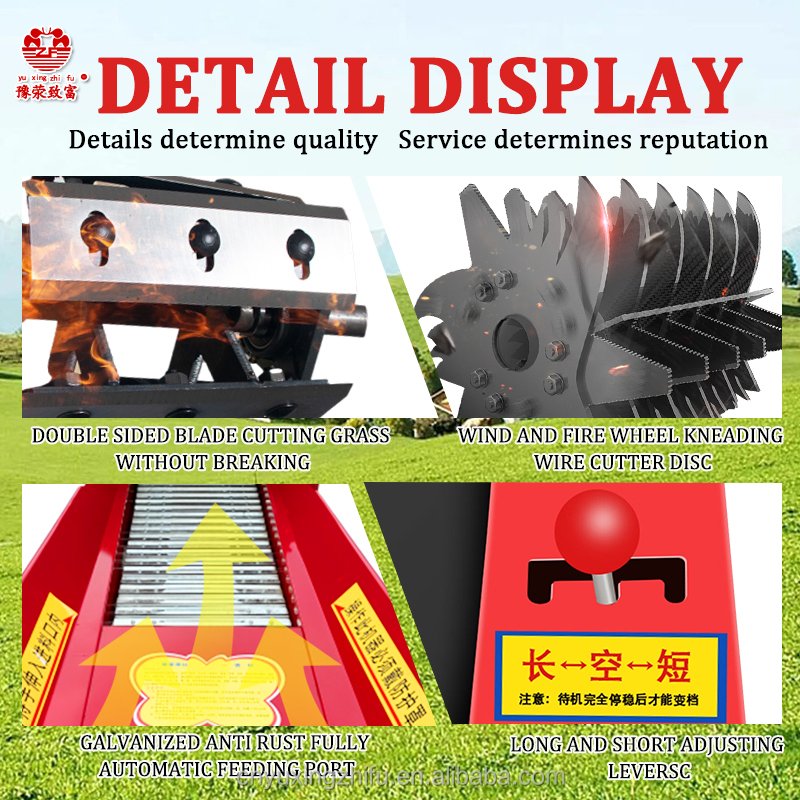 YUXINGZHIFU 6.8t Agricultural Use Silage Forage Chopper Animals Feed Fodder Cutting Chaff Cutter Machine Machine Grass