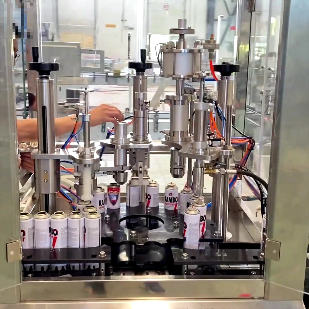 Bag On Valve Aerosol Filling Crimping Equipment For Saline /Seawater Nasal Spray