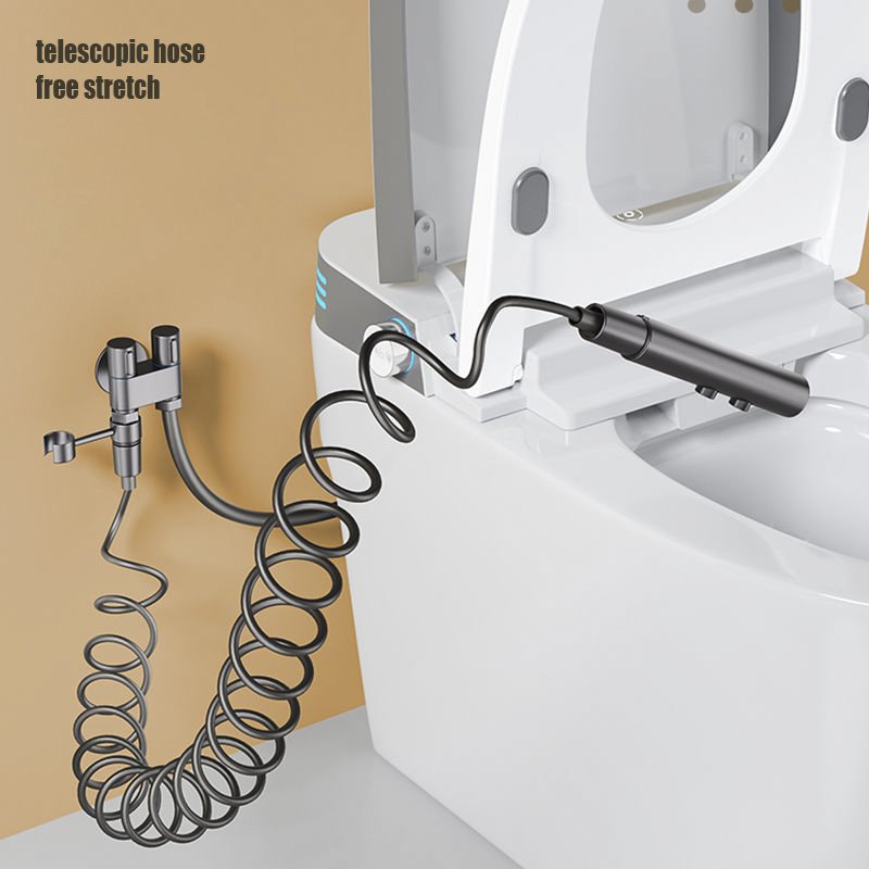 Hot Sale Cleaning Wall Hung Toilet Bidet G1/2" Brass Handheld Sprayer Shattaf Double Handle Wall Mounted Set For Bathroom