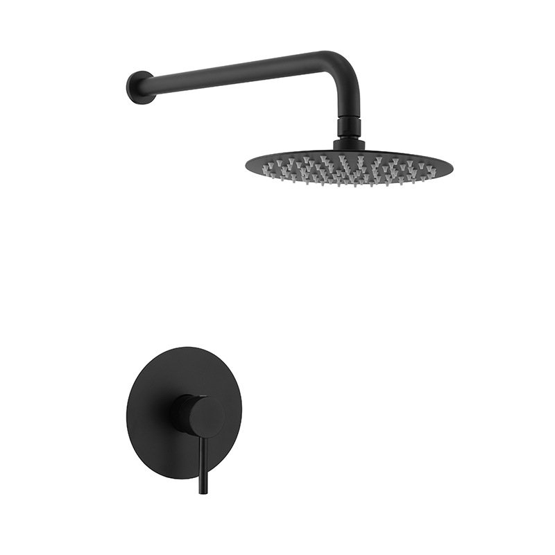 Conceal Wall-Mounted copper square Black Elegant Luxury Exquisite Professional Bath and Shower Faucets
