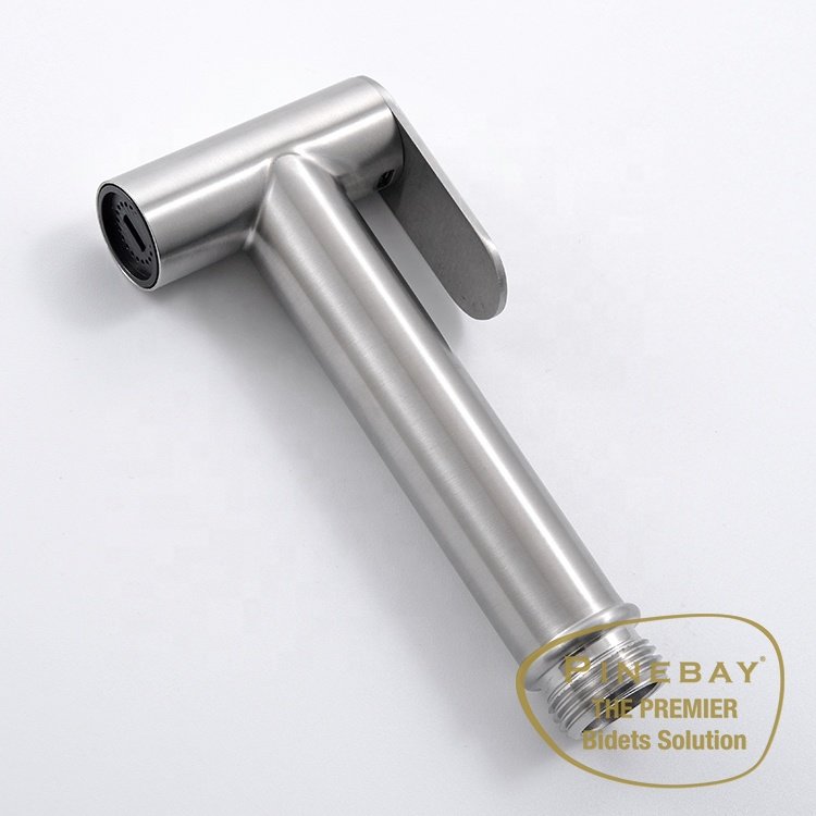 PINEBAY 2024 New Stainless Steel 304 Satin Brushed Hand Held Bidet Toilet Spray Shattaf Bidet Sprayer Shower Set