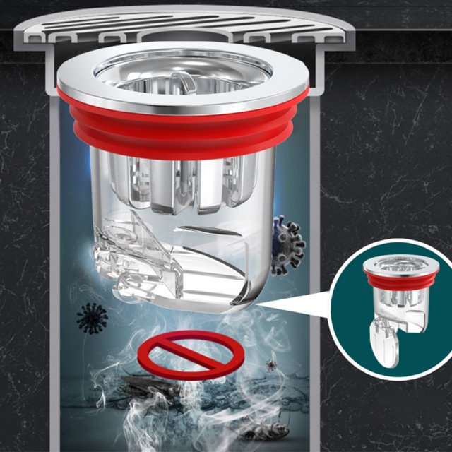 Toilet floor drain, transparent odor proof core, sewage anti odor filter, hair inner core, insect proof pipeline, universal