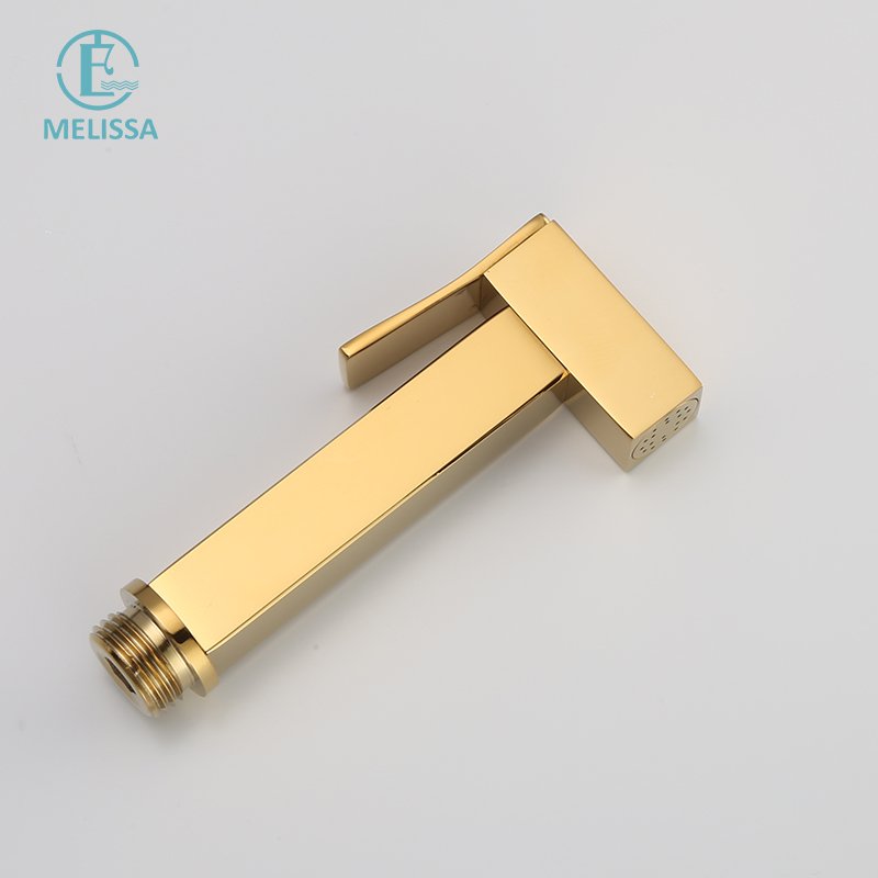 Melissa Modern Brass Bathroom gold toilet bidet sprayer shattaf set Handheld shower Angle Valve