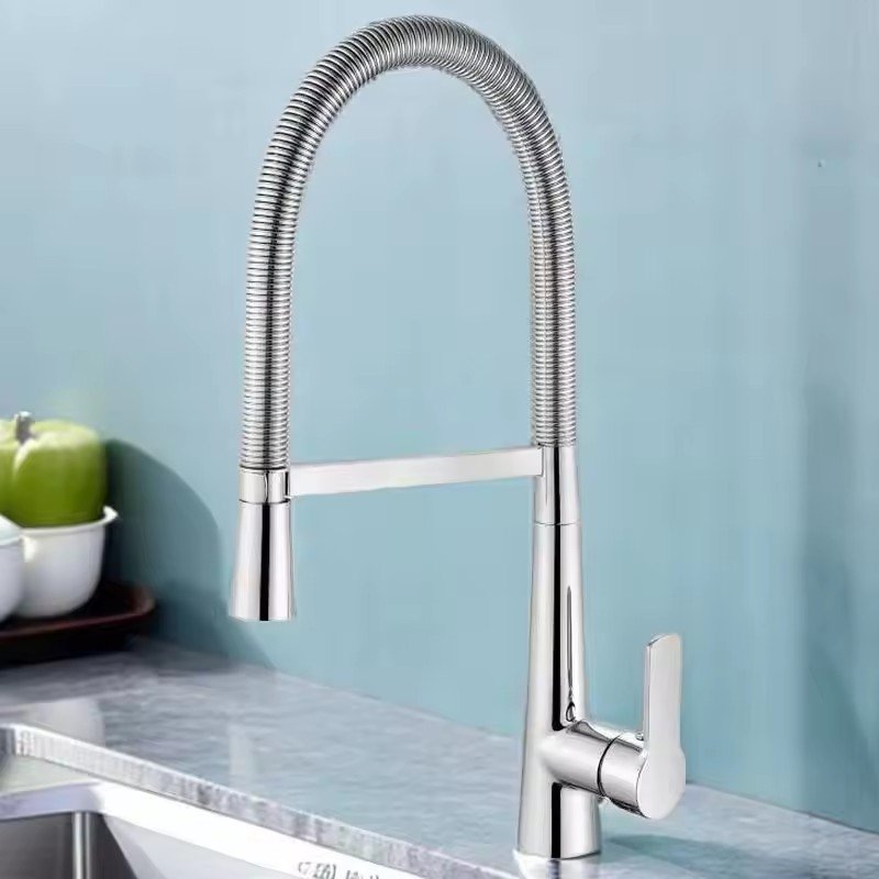 Factory Direct Jefe Ware Kitchen Tap Flexible Pull Faucet Sprayer Ceramic Valve Core Cold Water Kitchen Basin Mix Faucet