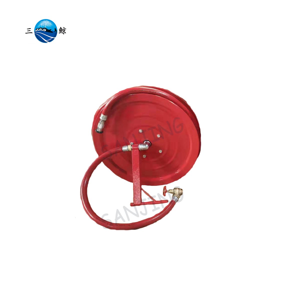 Professional Swing Type Fire Hose PVC Pipe Storage Reel With Plastic Nozzle