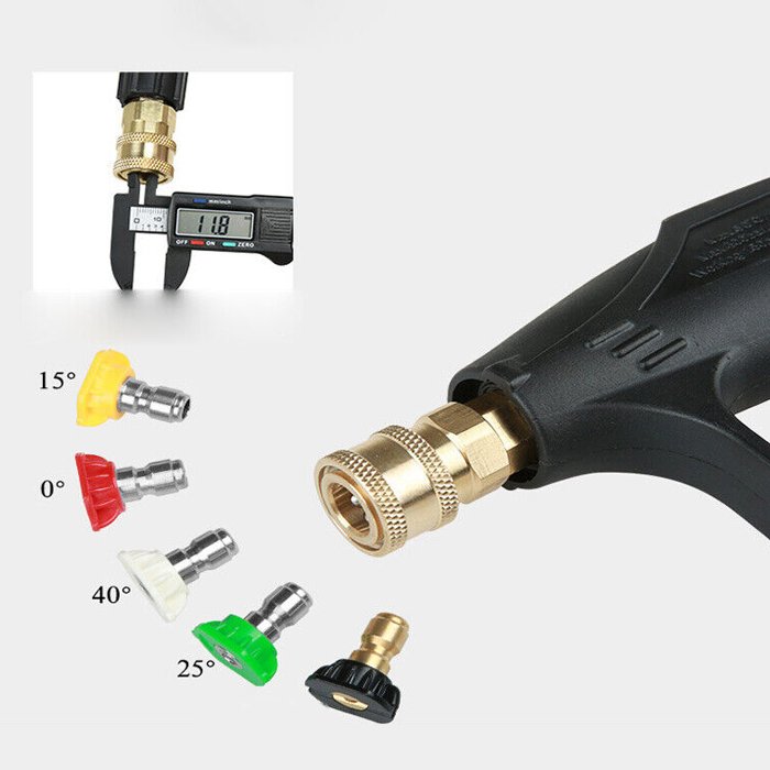 NBT Copper Valve Core M22-14 Multi-functional Car Washing Water Spray Gun 4350PSI High Pressure Washer Gun