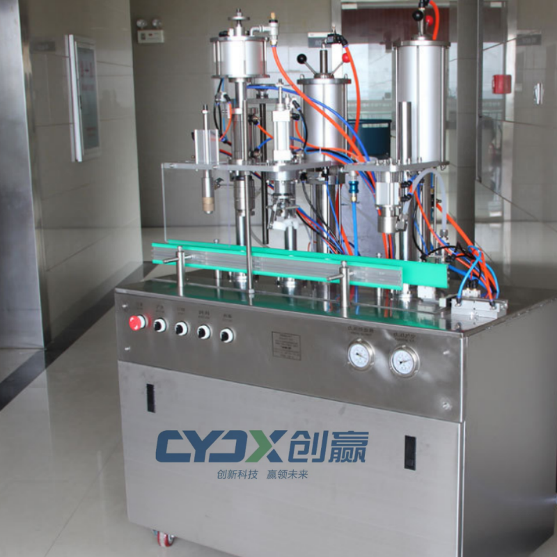 CYJX Semi-automatic 3 In 1 Aerosol Can Filling Machine For Spray Paint Sealing Valve Aerosol Subscreem Filling Machine