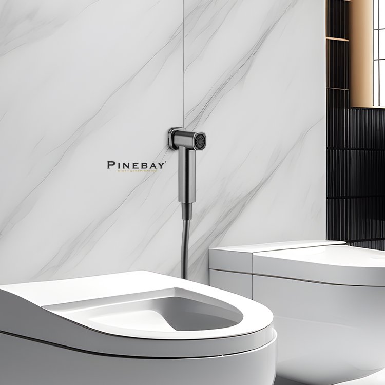 PINEBAY New Fashion Bathroom Handheld Pressurized Bidet Sprayer ABS Cleaning Accessories Faucet Shower Woman Toilet Shattaf Set