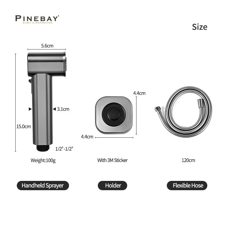 PINEBAY New Fashion Bathroom Handheld Pressurized Bidet Sprayer ABS Cleaning Accessories Faucet Shower Woman Toilet Shattaf Set