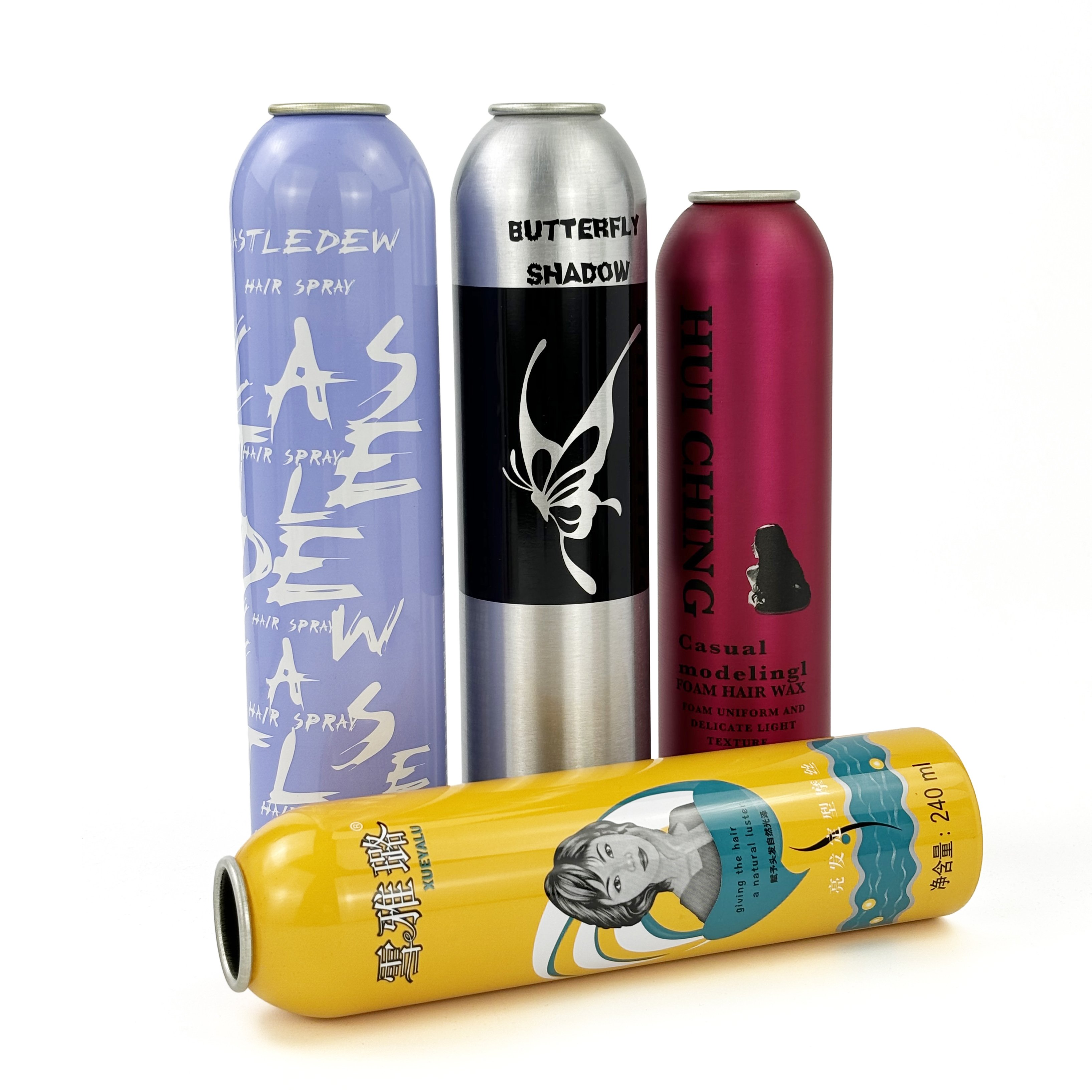 Low price Custom Printing Aluminum Tin Cans Empty Aerosol Can Spray Paint Rounded Top Can With Safe Lid And Valve 15-500ml