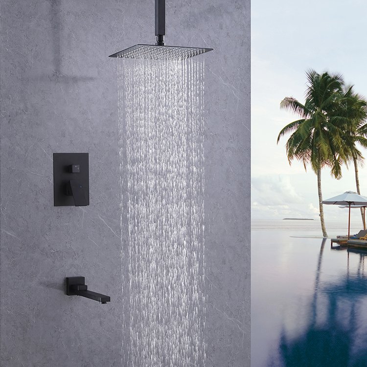 Contemporary Single-Handle Brass Bathroom Faucet Rotating Shower Sets Soft Spray Pattern Chrome Finish Polished Brass Valve
