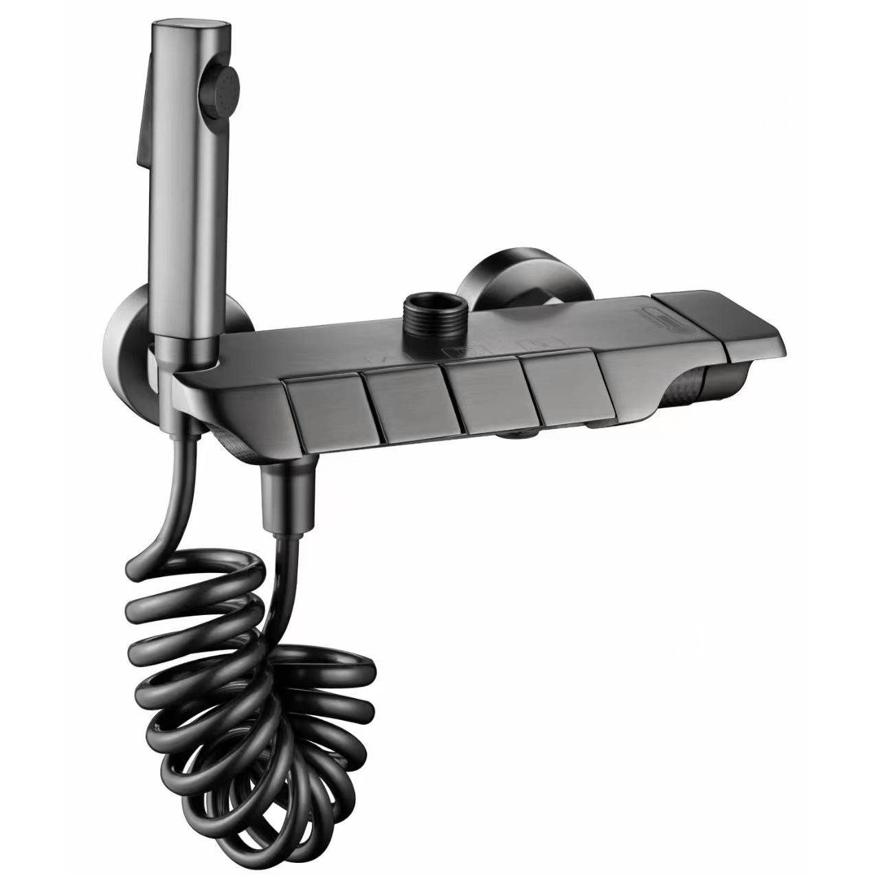 Hot Sale Matte Gray Wall Mounted Thermostatic Shower Mixer Bathroom Thermostatic Shower Set
