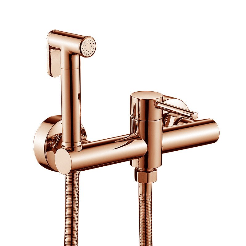 SANIPRO Brush Gold Antique Brass Wall Mounted Single Handle Bathroom Shattaf Bidet Shower Faucet Mixer, Toilet Spray Gun