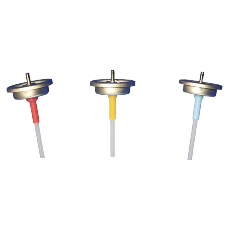 factory for high quality 1 inch tinplate cup plastic stem metering aerosol valve and actuator