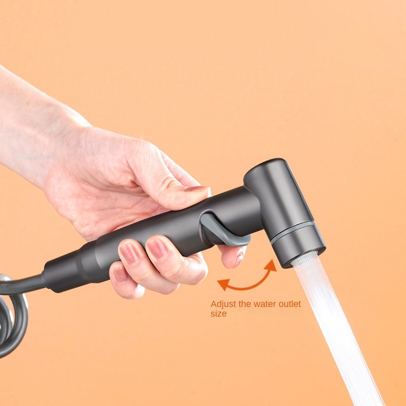Black Hot/Cold Mixing Valve Supercharged Spray Gun Handheld Toilet Flusher Bidet Sprayer