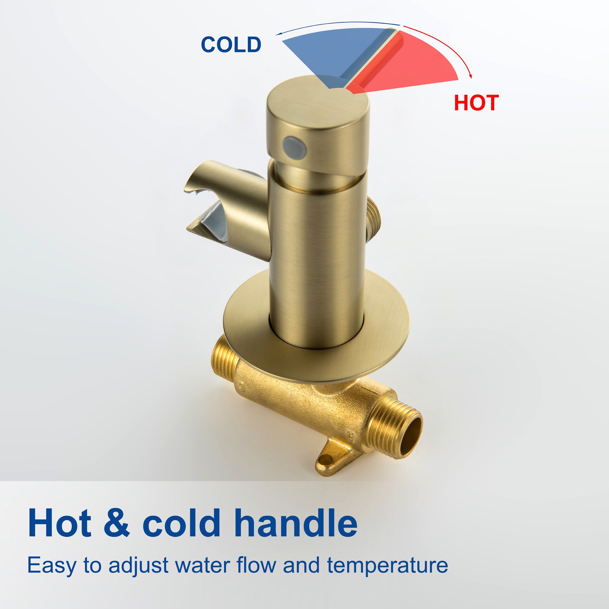Wall mounted brass handheld bidet shower set hot and cold water gold toilet bidet sprayer with valve