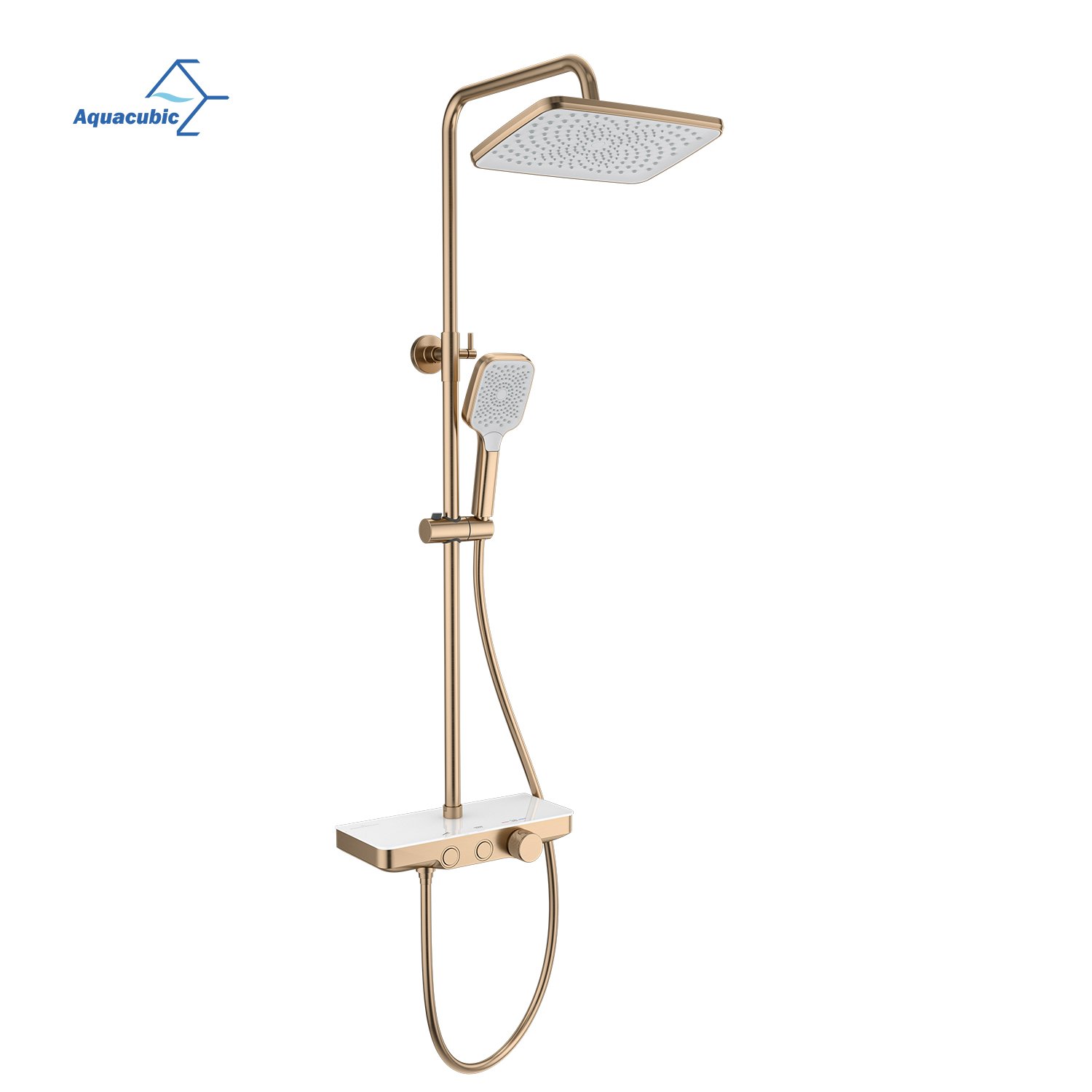 Unique gunmetal black brass rainfall shower head faucet system thermostatic showers bathroom smart shower