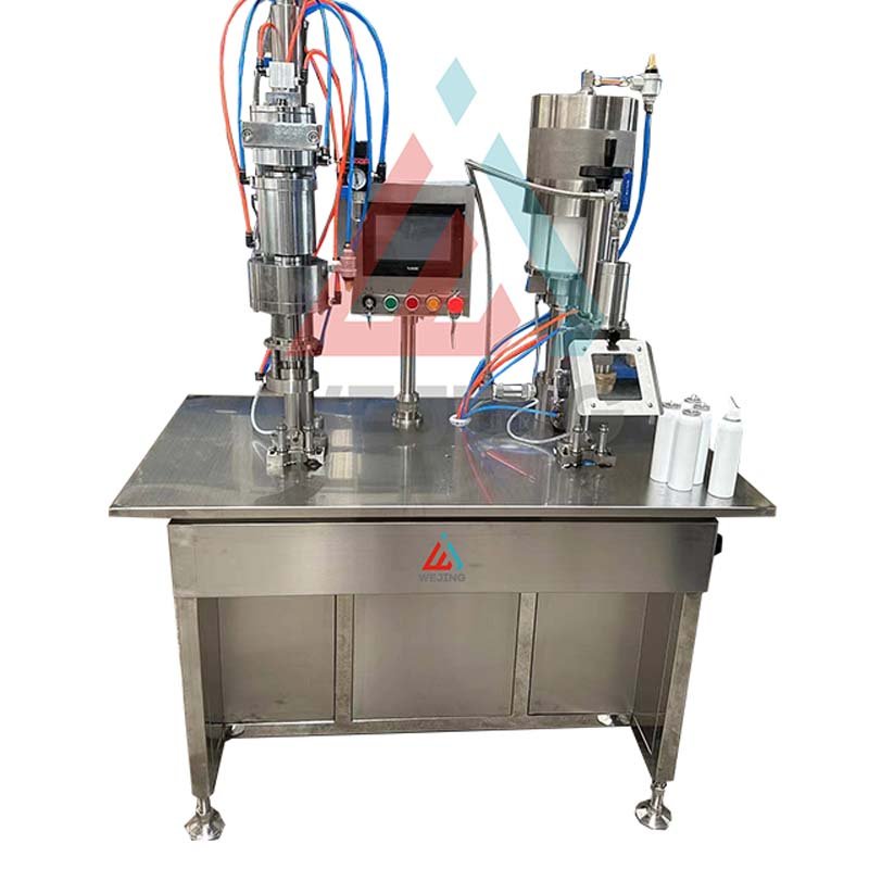 Wejing Factory Directly Sale Semi Automatic Bov Aerosol Spray Paint Can Filling Machine