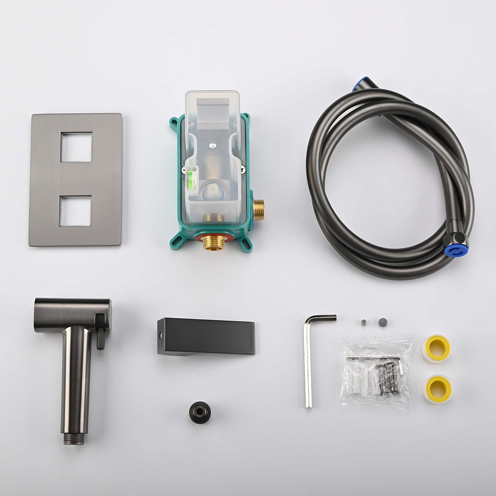 Stainless steel toilet spray gun set, pressurized water gun for cleaning toilet, bathroom washer, nozzle