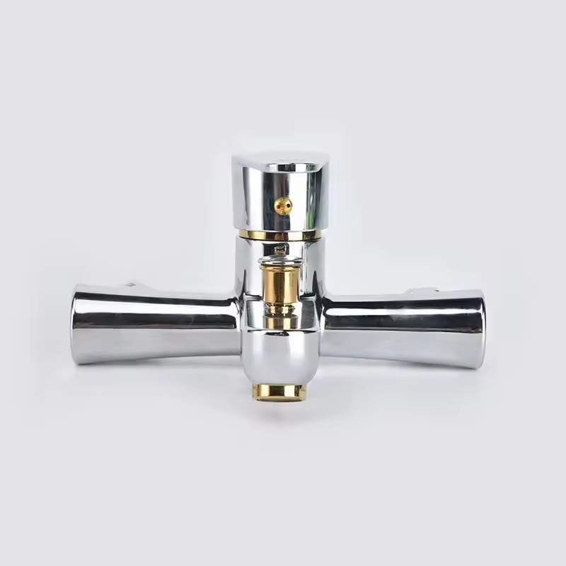 Single-Handle Chrome Bathtub Shower Faucet Set with Rain & Soft Spray Ceramic Valve Core for Hotels