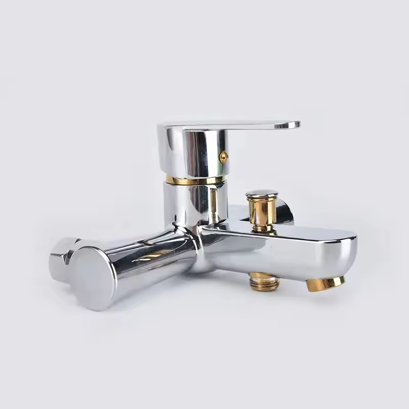 Single-Handle Chrome Bathtub Shower Faucet Set with Rain & Soft Spray Ceramic Valve Core for Hotels