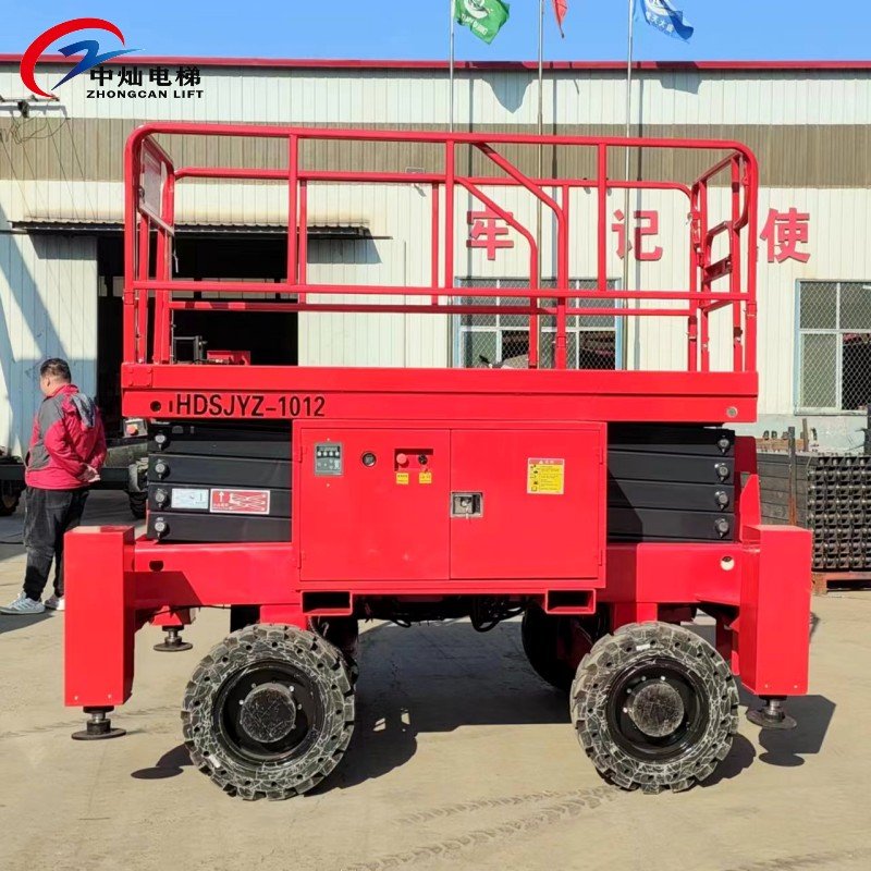 10m 12m Electric All rough terrain wheels diesel engine mobile aerial man lift self propelled scissor lift platform