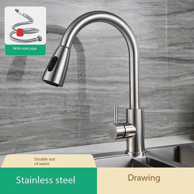 Modern Digital Kitchen Faucet Pull-Out Sink Tap Single Valve Certified Cold Water Tap Single Hole Cupc Certified Kitchen Mixer
