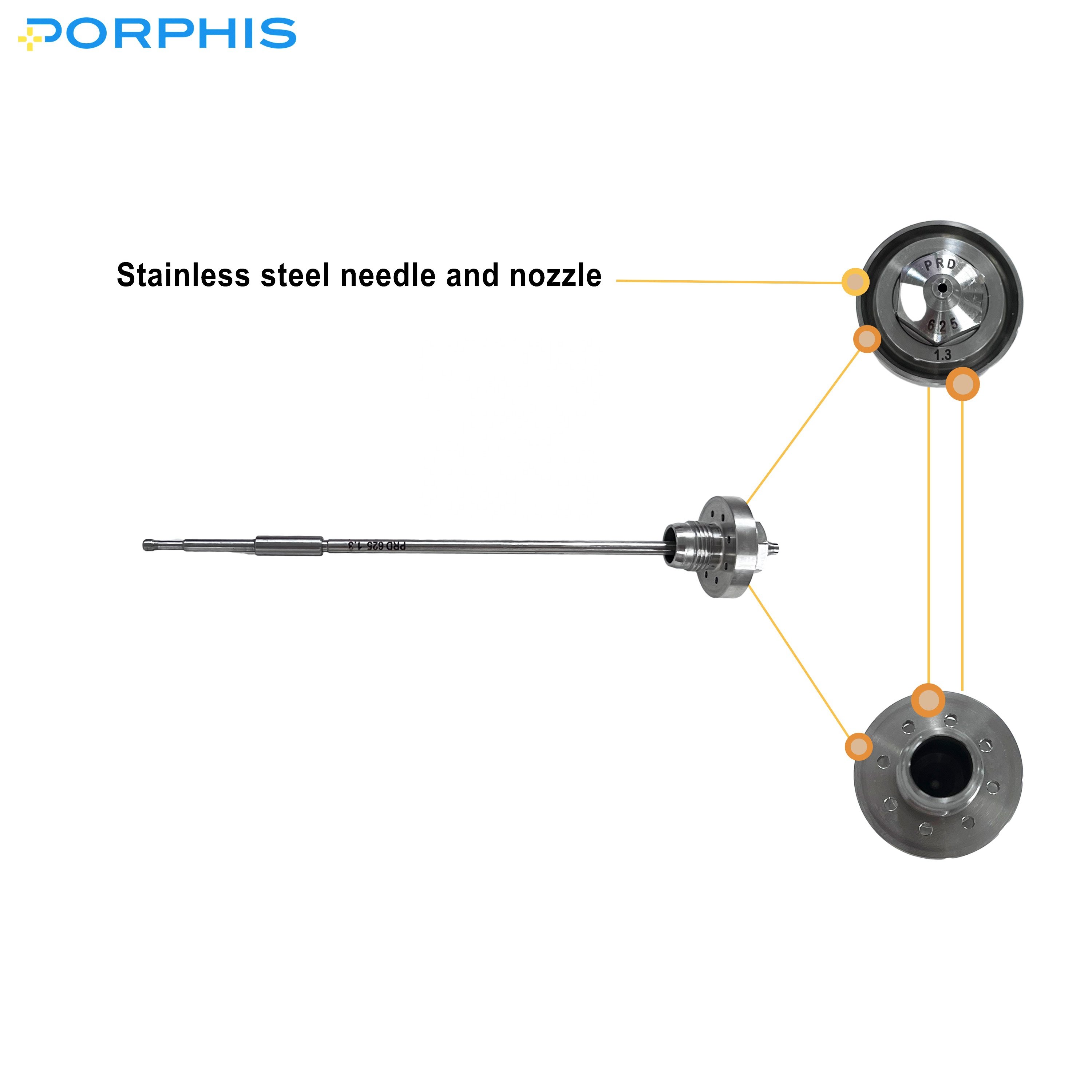 PORPHIS PRD-625 Air-Valve Integrated Structure MP Pneumatic Sprayer Gun with 1.3mm Nozzle for Car Painting 1 Year Warranty
