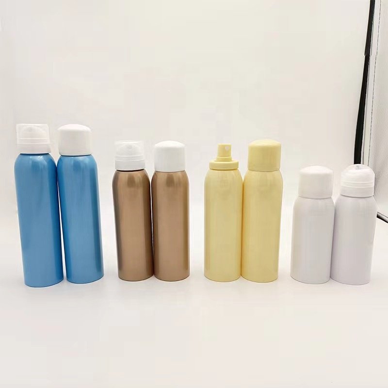 Spot luxury 20ml 50ml 250ml 500ml mini eco friendly empty cosmetic aluminum body spray bottle with aerosol valve cans cap 120ml