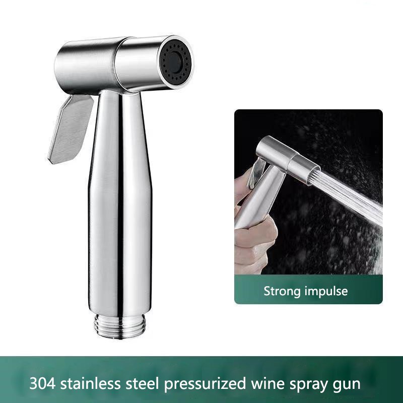 304 Stainless Steel Bathroom Shattaf Toilet Handheld Portable Bidet Water Sprayer
