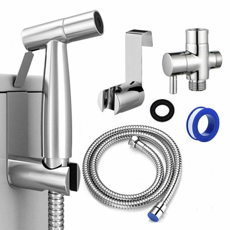304 Stainless Steel Bathroom Shattaf Toilet Handheld Portable Bidet Water Sprayer