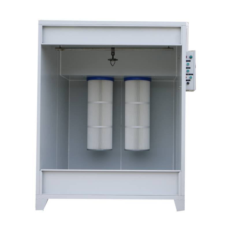 Manual Epoxy Powder Coating Cabin 2 Cartridge-filters Electrostatic Paint Spray Booth for Sale High Powder Recovery Efficiency