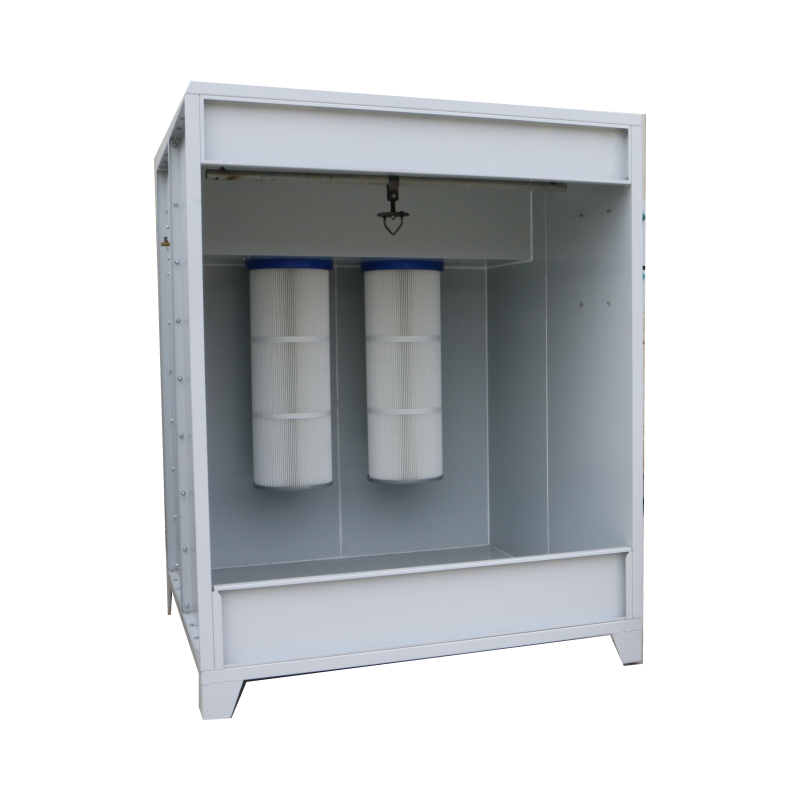 Manual Epoxy Powder Coating Cabin 2 Cartridge-filters Electrostatic Paint Spray Booth for Sale High Powder Recovery Efficiency