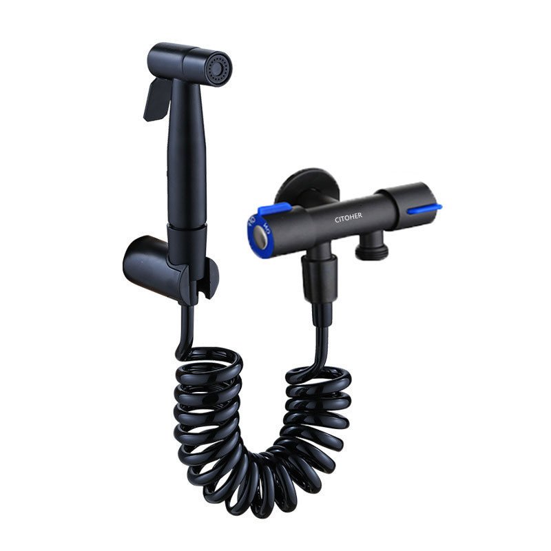 Modern Stainless Steel Double Outlet High-Pressure Wall-Mounted Bidet Toilet Sprayer Set Handheld Bidet Faucet Accessories