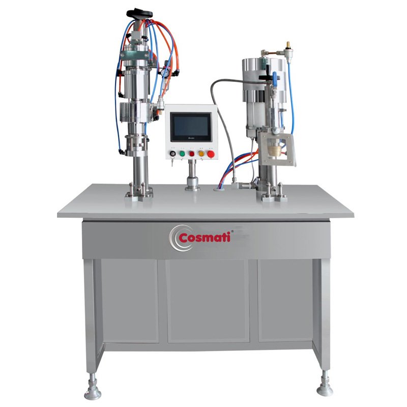 Semi Automatic Bag On Valve Aerosol Can Filling Machine BOV Aerosol Spray Filling Packing Machine for Self Defense Pepper Spray