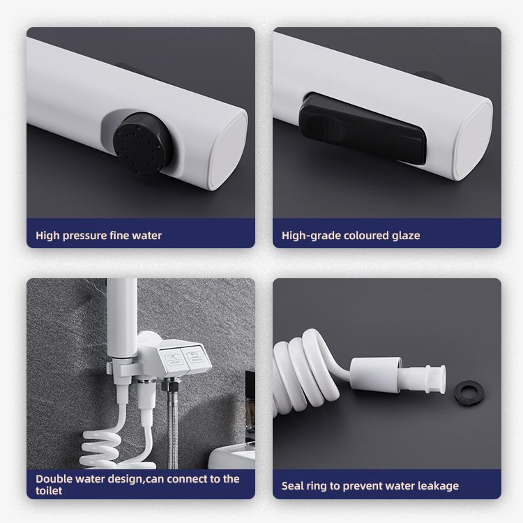 Kidolux Bidet Faucet Toilet Partner Gun Syringe Double Use Pressure Nozzle One Into Two Double Charged Cleaning Sprayer Set