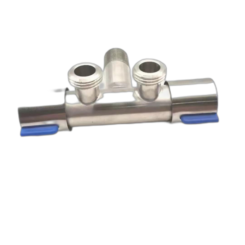 Two Way Stainless Steel Angel Valve T-adapter Valve Shattaf Faucet Handle Valve Water Stop For Toilet Bidet Double Handle