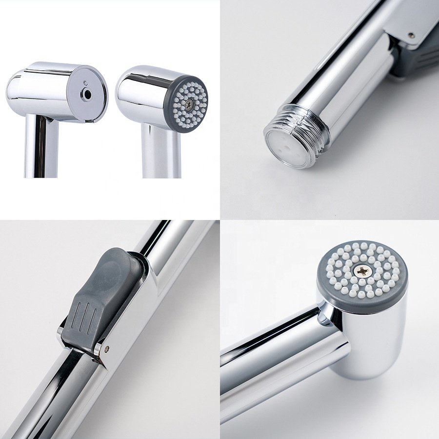 ABS Bidet Sprayer for Toilet Chrome Plated Handheld Portable Shattaf Bidet for Toilet Bathroom Cloth Diaper