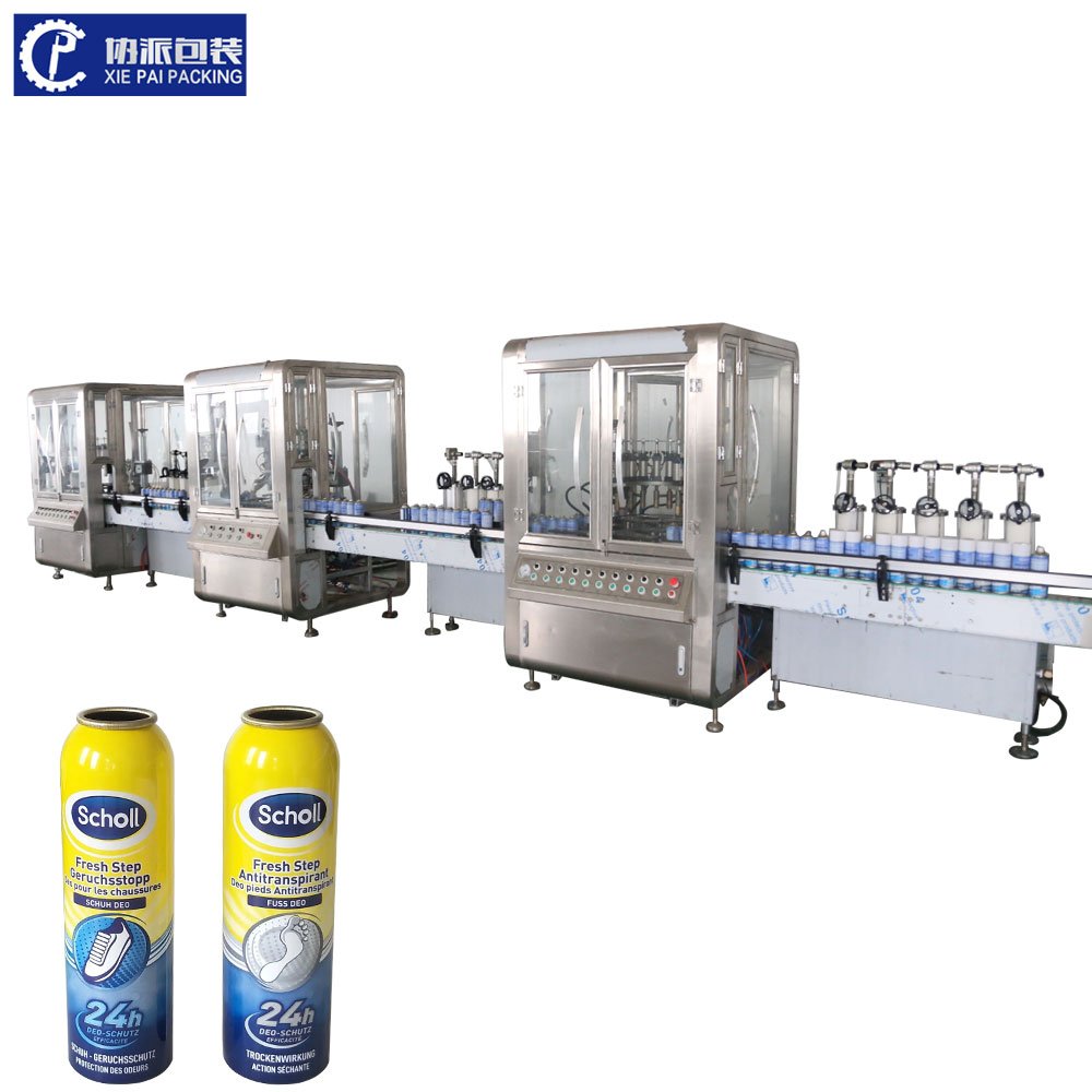 Automatic Aerosol Spray Filling Machine Pneumatic Valve Crimping Rust Remover Canning Oil Glass Core Components Include Engine