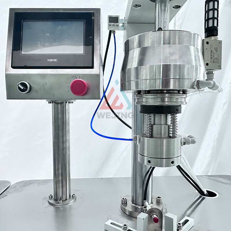 Semi Automatic Bag On Valve Pneumatic Aerosol Gas Filling Crimping Machine